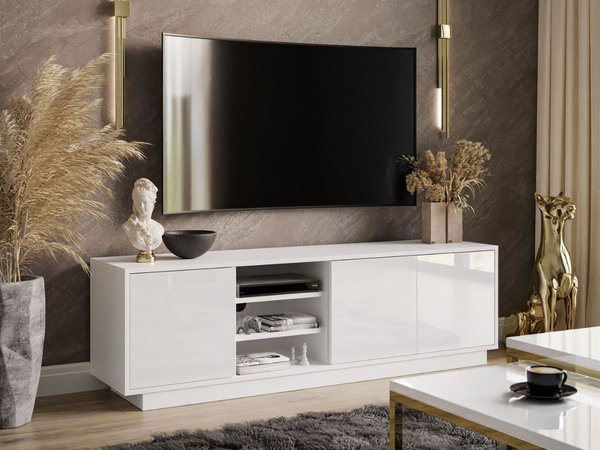 TV-Lowboard mit Türen Vivance Weiß Hochglanz