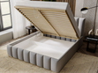 Polsterbett mit Bettkasten und Lattenrost 160x200 Neos Grau