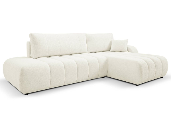 Ecksofa mit Schlaffunktion und Bettkasten Rechts Adoro Creme