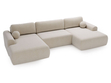 Wohnlandschaft mit Schlaffunktion und Bettkasten Savana Creme