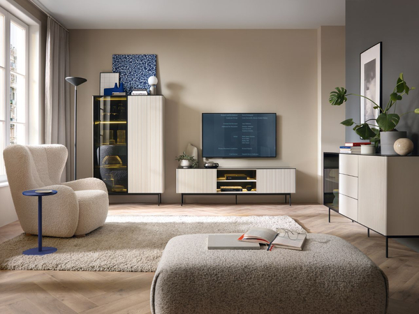 Zweittüriges TV-Lowboard für Wohnzimmer Auroé Kaschmir