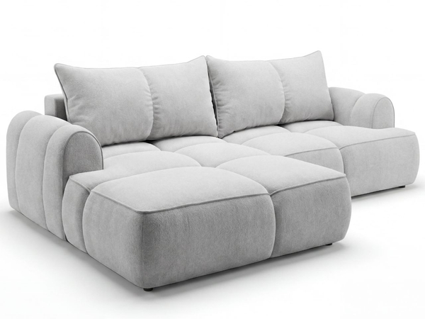 Ecksofa L-Form Links mit Schlaffunktion und Bettkasten Bonno Grau