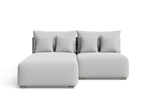 Ecksofa L-Form Links mit Schlaffunktion und Bettkasten Ronni Grau
