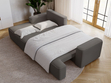 Ecksofa L-Form Links mit Schlaffunktion und Bettkasten California Dunkelgrau