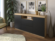 Wohnzimmer-Set – TV-Schrank und Kommode Asumi Schwarz und Eiche Wotan