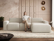 Ecksofa L-Form Rechts Lavia Bouclé-Stoff Beige