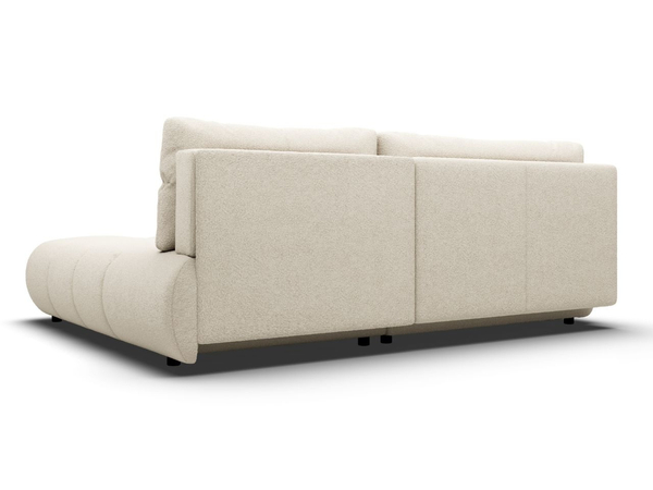 Ecksofa mit Schlaffunktion und Bettkasten Rechts Milet Creme