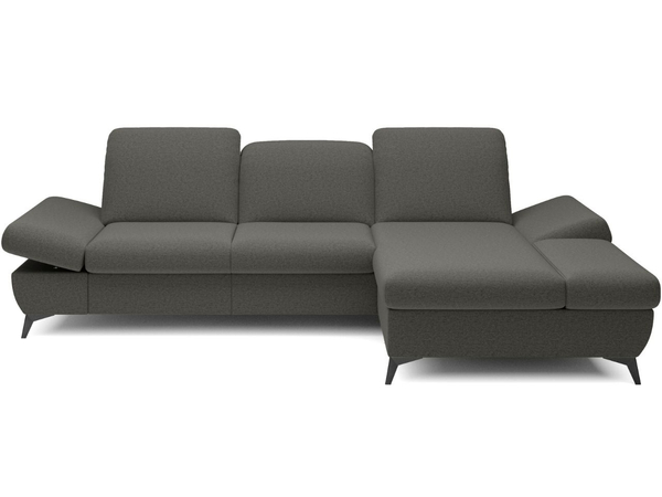 Ecksofa L-Form Rechts mit Schlaffunktion und Bettkasten Hannover Dunkelgrau