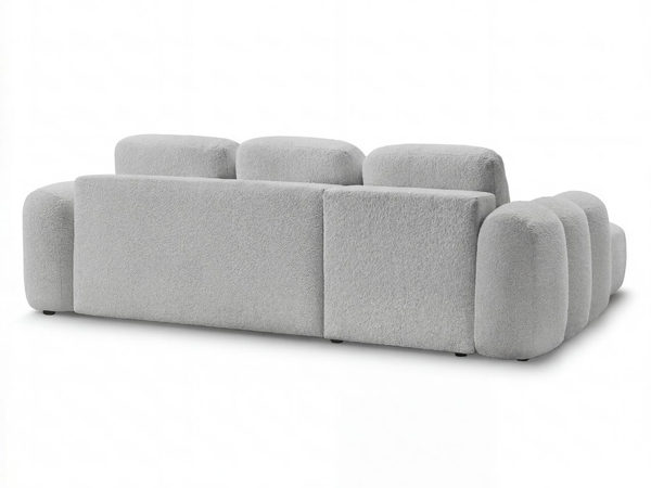 Ecksofa L-Form mit Schlaffunktion und Bettkasten Avelin Links Grau