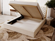 Polsterbett mit Bettkasten und Lattenrost 200x200 Bonito Beige