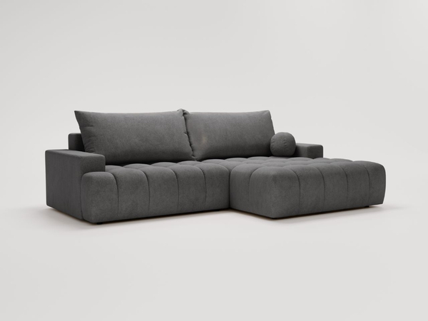 Ecksofa L-Form mit Schlaffunktion und Bettkasten Havi Rechts Graphit