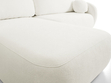 Ecksofa L-Form Links mit Schlaffunktion und Bettkasten Oreo Creme
