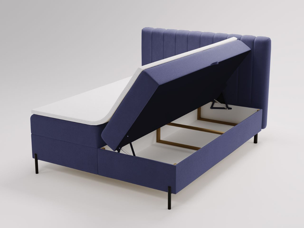 Boxspringbett mit Bettkasten 160x200 Primavera Dunkelblau