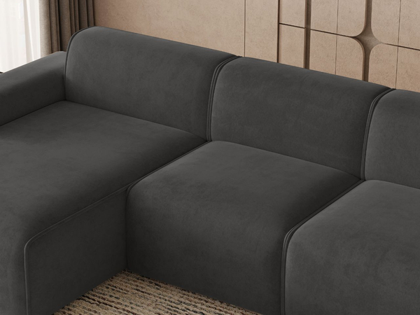 Ecksofa L-Form Links Lavia Dunkelgrau