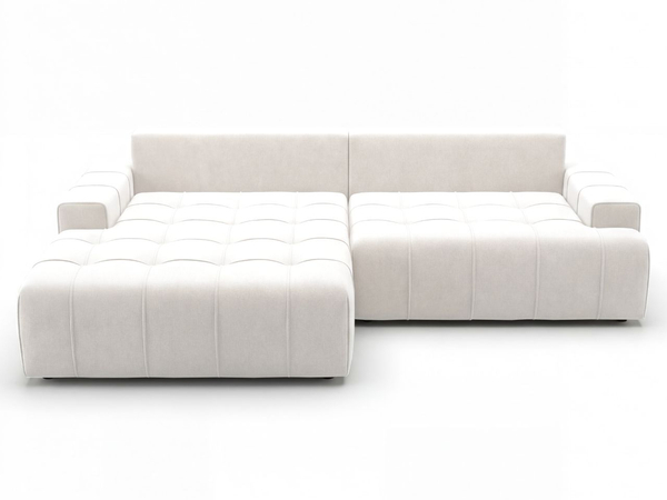 Ecksofa L-Form mit Schlaffunktion und Bettkasten Tulio Links Creme