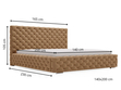 Polsterbett mit Bettkasten und Lattenrost 140x200 Astra Braun