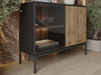 Türkommode mit Led Deo 104 cm Schwarz, Eiche Wotan