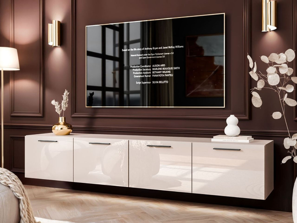 Hängeschrank mit Türen und LED-Beleuchtung 200 cm Noaé Kaschmir