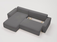 Ecksofa L-Form Links mit Schlaffunktion und Bettkasten Tazones Dunkelgrau
