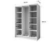 Kleiderschrank 150 cm Perugia Weiß mit schwarzen Griffen