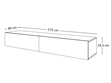 Hängendes TV-Lowboard mit zwei Türen 175 cm mit LED-Beleuchtung  Sorelle Schwarz Matt