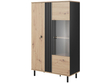 Vitrinenschrank Malone Artisan Eiche, Schwarz