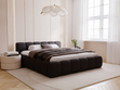 Polsterbett mit Bettkasten und Lattenrost 160x200 Cloud Low Bouclé-Stoff Schwarz