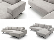 Ecksofa L-Form auf Metallbeinen Leto Rechts Grau