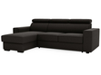 Ecksofa L-Form mit Schlaffunktion und Bettkasten Scala Schwarz