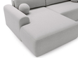 Ecksofa L-Form mit Schlaffunktion und Bettkasten Savana Links Bouclé-Stoff Grau