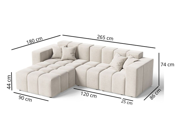 Ecksofa L-Form Links Moderne Ecksofa Loopo Grau