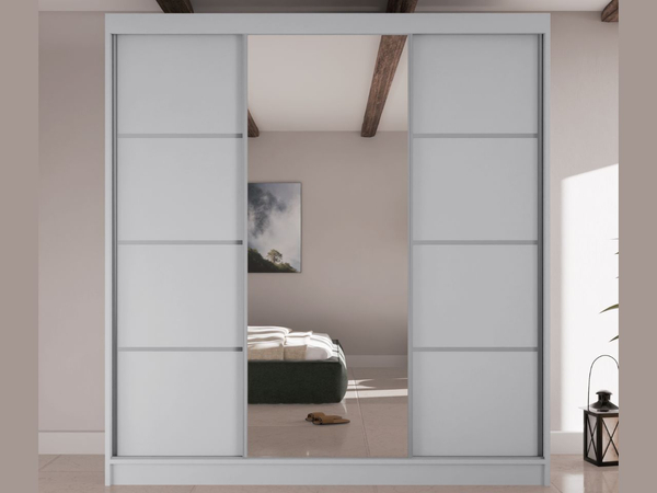 Schiebetürenschrank mit Spiegel 200 cm Vello Weiß