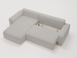 Ecksofa L-Form Links mit Schlaffunktion und Bettkasten Tazones Hellgrau
