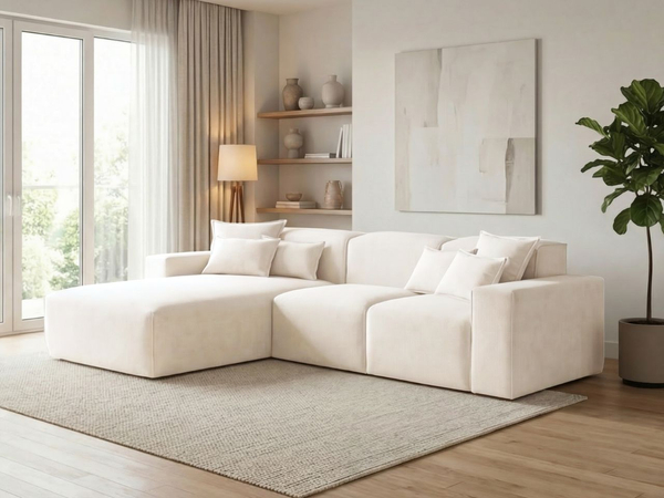 Ecksofa L-Form Links Moderne Ecksofa Leni Creme