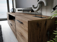 TV-Schrank im Loft-Stil mit Schränken und Schublade Lunelie Flagstaff-Eiche