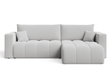 Ecksofa L-Form mit Schlaffunktion und Bettkasten Neva Bouclé-Stoff Grau