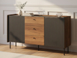 Kommode mit Türen und Schubladen 150 cm Pascale Nussbaum Warmia, Schwarz