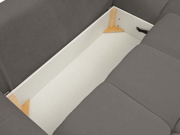 Ecksofa L-Form mit Schlaffunktion und Bettkasten Bene Dunkelgrau