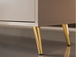 Dreitürige Kommode 154 cm Glamour-Stil auf goldfarbenen Metallbeinen Vivance Kaschmirglanz