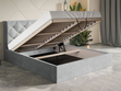 Polsterbett mit Bettkasten und Lattenrost 140x200 Salento Schwarz
