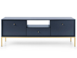 TV-Lowboard mit Schubladen und Türen mit Golden Metallbeinen Amor Marineblau