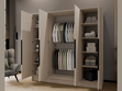 Kleiderschrank mit Spiegel 200 cm Lucca Kaschmir mit schwarzen Griffen