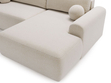 Ecksofa L-Form mit Schlaffunktion und Bettkasten Savana Rechts Bouclé-Stoff Creme