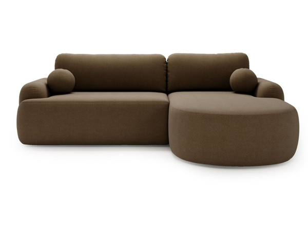 Ecksofa L-Form Rechts mit Schlaffunktion und Bettkasten Aurio Braun