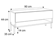 TV-Schrank 90 cm mit LED-Beleuchtung und schwarzen Beinen Aurelie Artisan Eiche