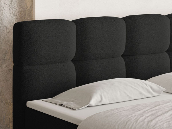 Boxspringbett mit Bettkasten 140x200 Rivon Schwarz