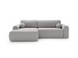 Ecksofa L-Form mit Schlaffunktion und Bettkasten Savana Links Bouclé-Stoff Grau