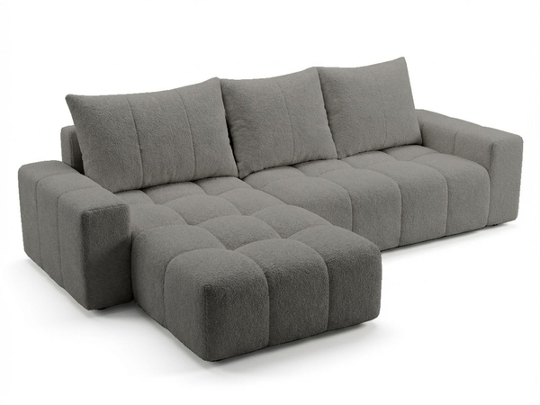 Ecksofa L-Form mit Schlaffunktion und Bettkasten Bresso Dunkelgrau