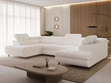 Wohnlandschaft mit Schlaffunktion und Bettkasten Argon Creme
