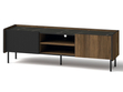 TV-Lowboard mit Türen 150 cm Pascale Nussbaum Warmia, Schwarz
